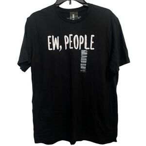 NWT Hot Topic 'Ew, People' Short Sleeve Black Shirt Medium